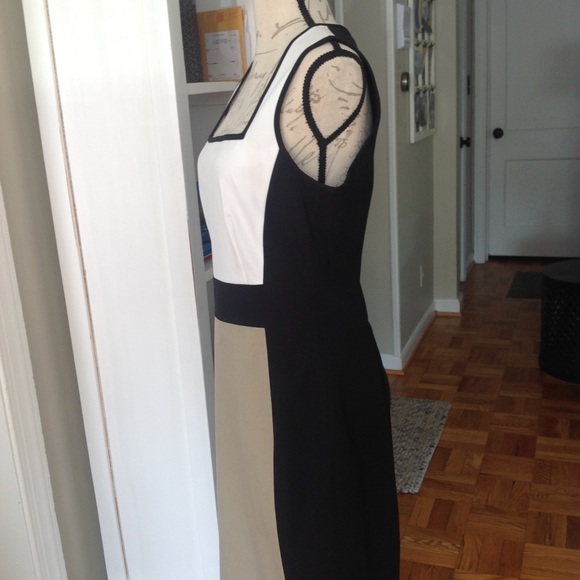 NWOT Banana Republic Sloan black/tan color block dress - Picture 5 of 5